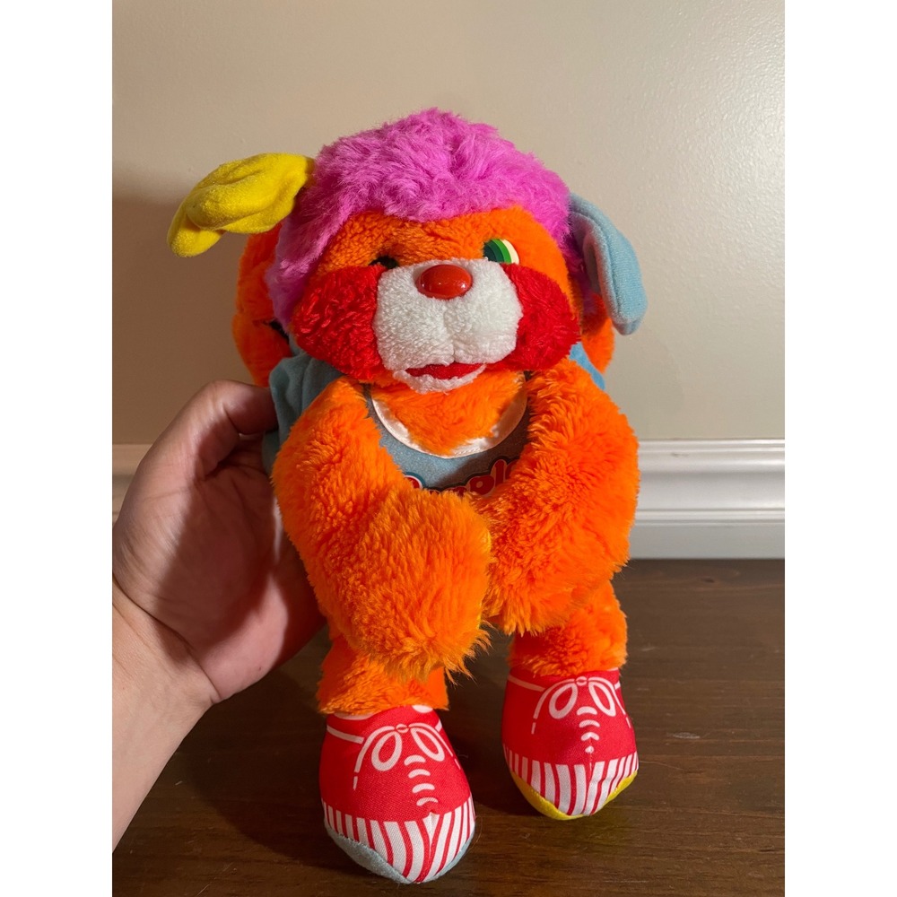 Vintage Popples Basketball Plush Toy Orange Pink Blue Sports Transforming 80s